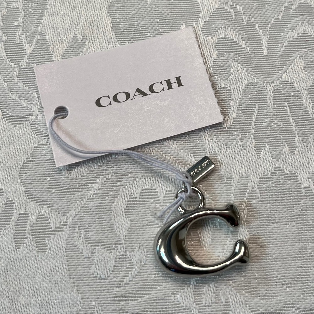 Coach Silver C Charm NWT